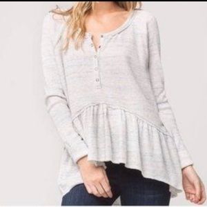 Free People (we the free) Lavender and White long sleeve top- Size Small